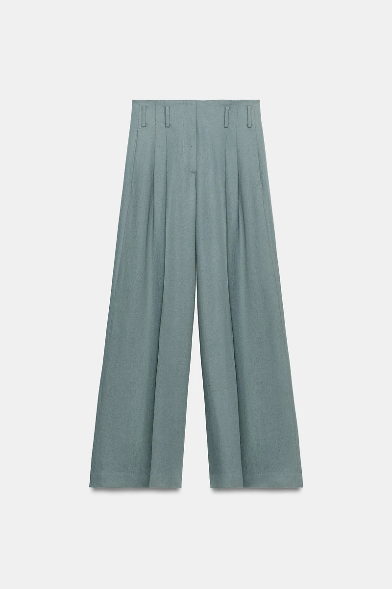 ZW COLLECTION LINEN PLEATED PANTS
