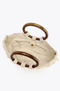 FAUX MOTHER-OF-PEARL APPLIQUÉ BAG