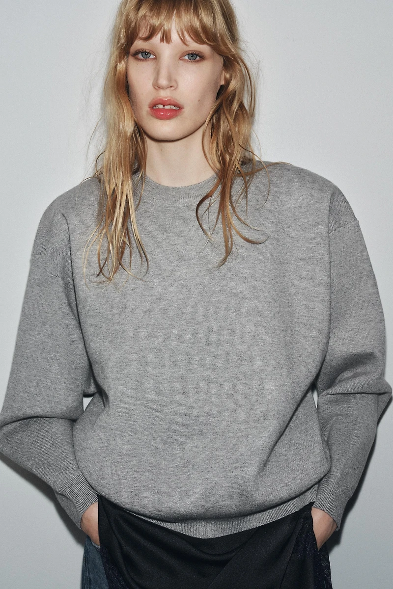RIB KNIT SWEATSHIRT