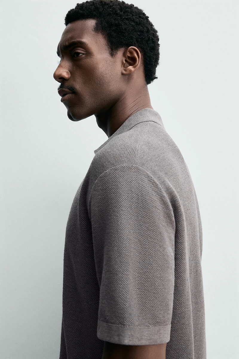 RELAXED FIT KNIT POLO SHIRT