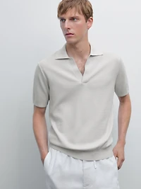Polo en maille à col V