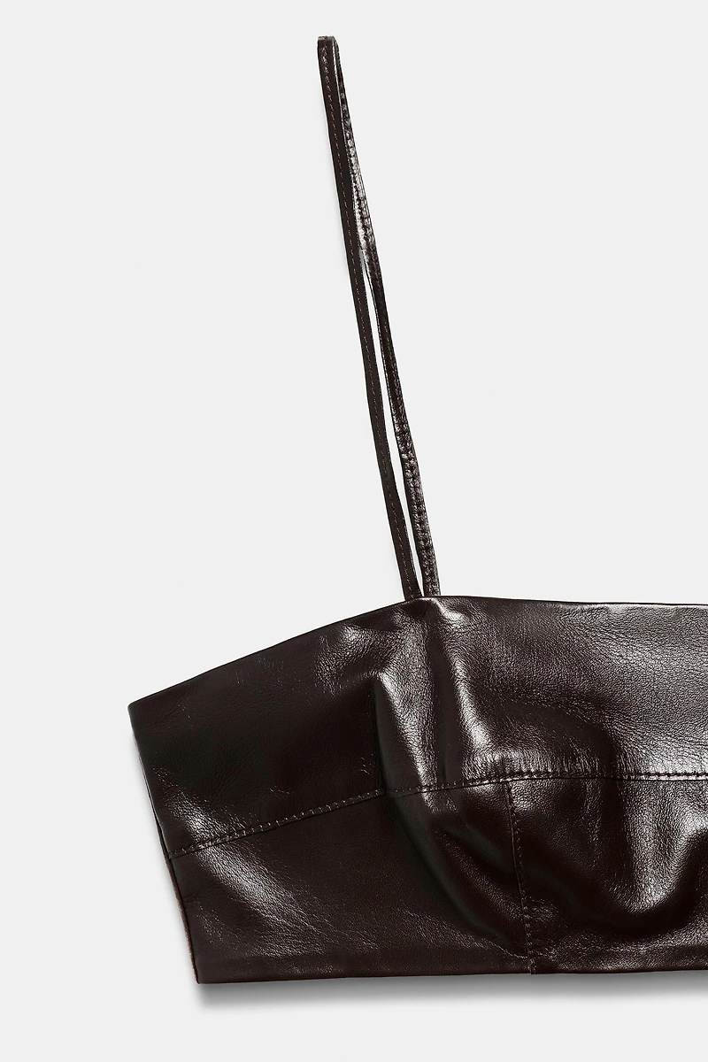 100% LEATHER CROP TOP ZW COLLECTION