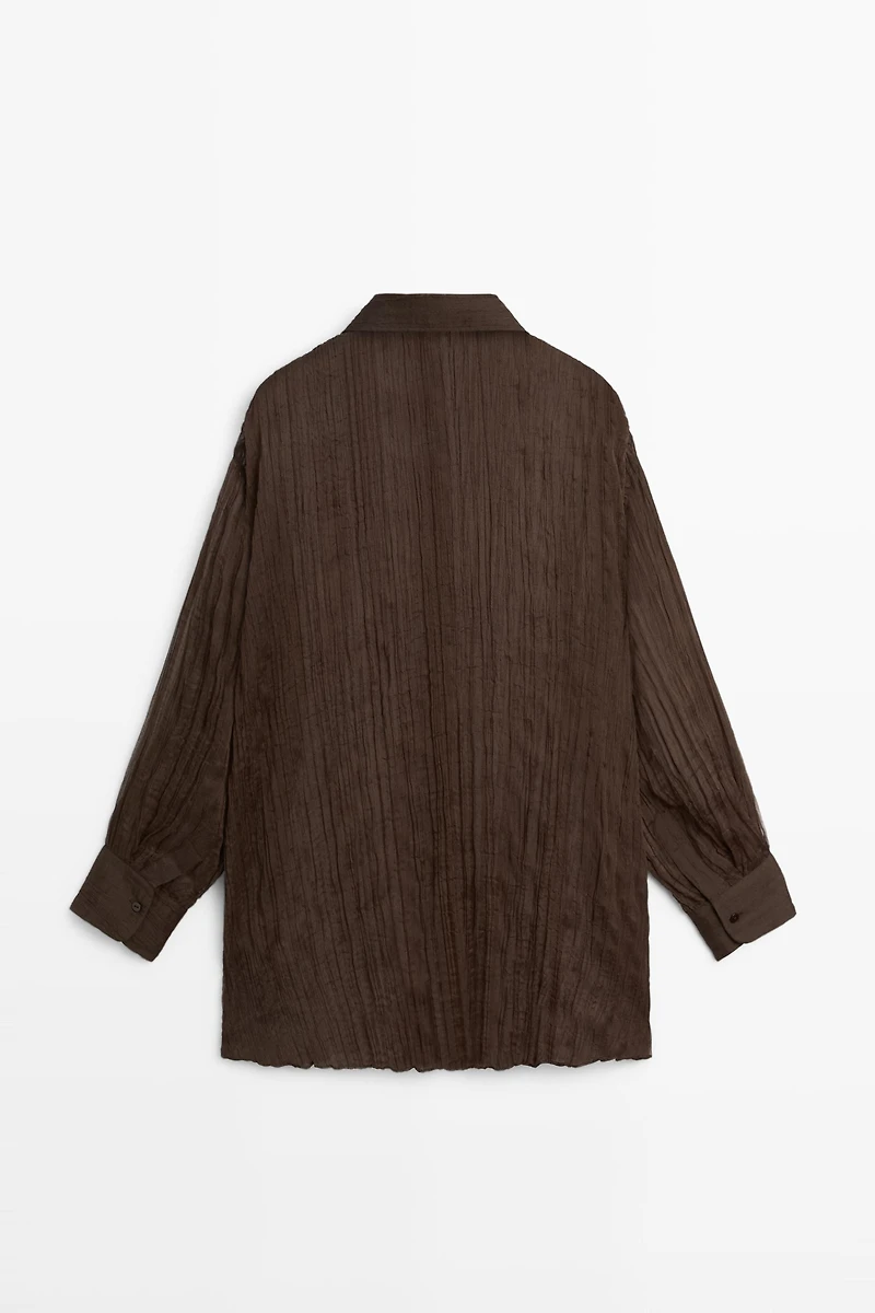 Pleated total look shirt