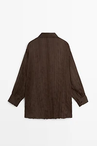 Pleated total look shirt