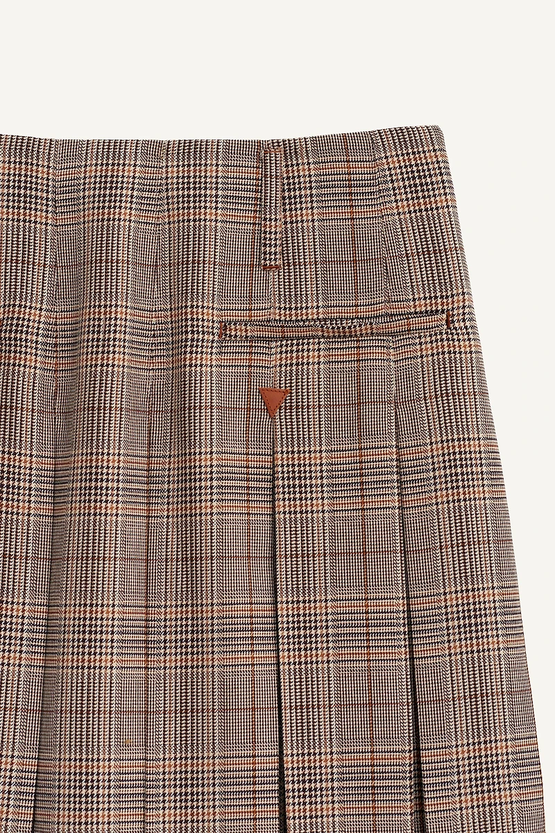 PLAID BOX PLEAT SKIRT - LIMITED EDITION