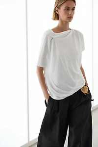 T-shirt fluide manches courtes effet crêpe
