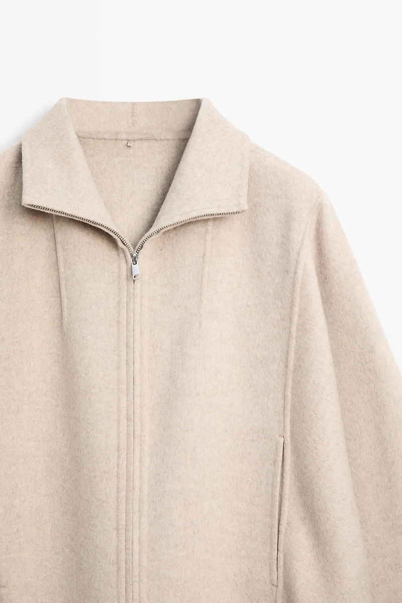 Wool blend bomber jacket