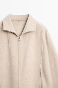 Wool blend bomber jacket