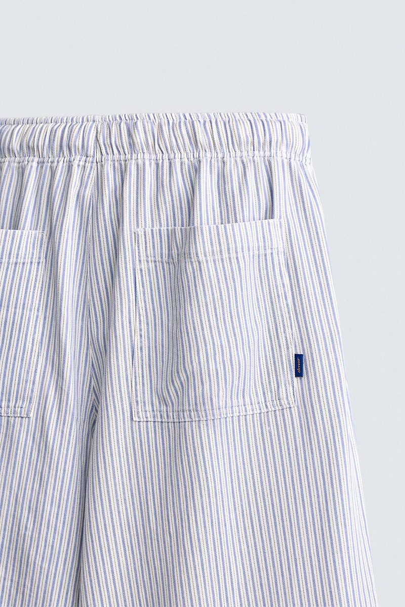 STRIPED WIDE FIT PANTS