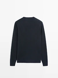 100% linen knit crew neck sweater