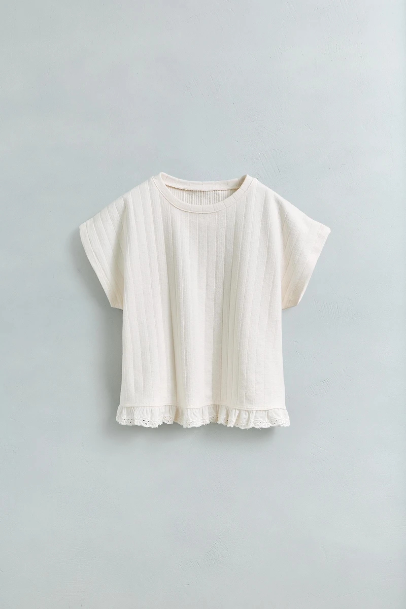 SWISS EMBROIDERY JACQUARD T-SHIRT