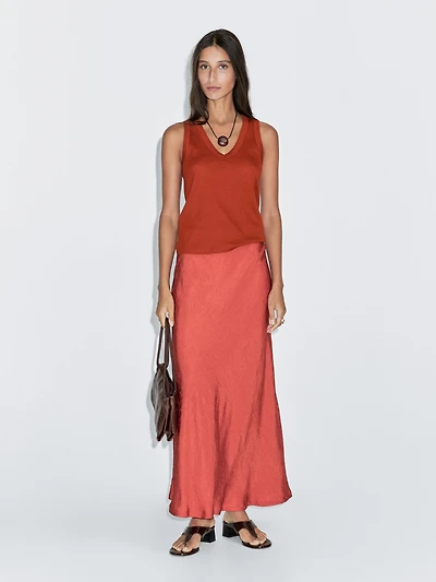 100% cotton strappy V-neck T-shirt