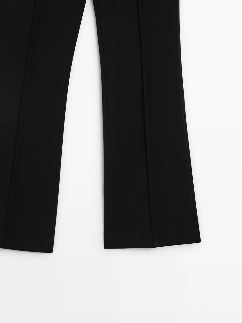 Crepe trousers with seam detail