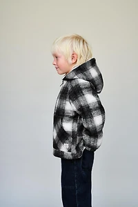 MANTEAU EFFET MOUTON À CARREAUX