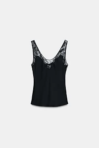 SATIN EFFECT LACE TOP ZW COLLECTION