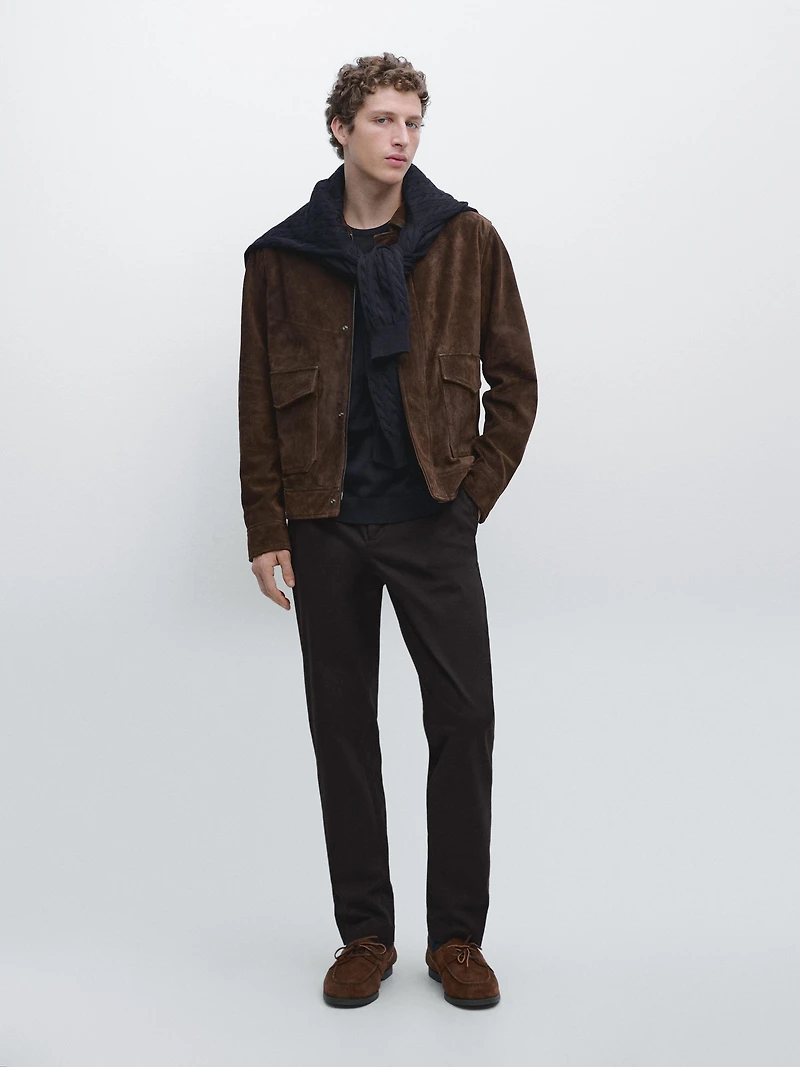 Pantalon tapered fit microtexturé