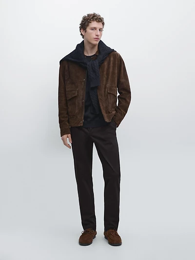 Pantalon tapered fit microtexturé