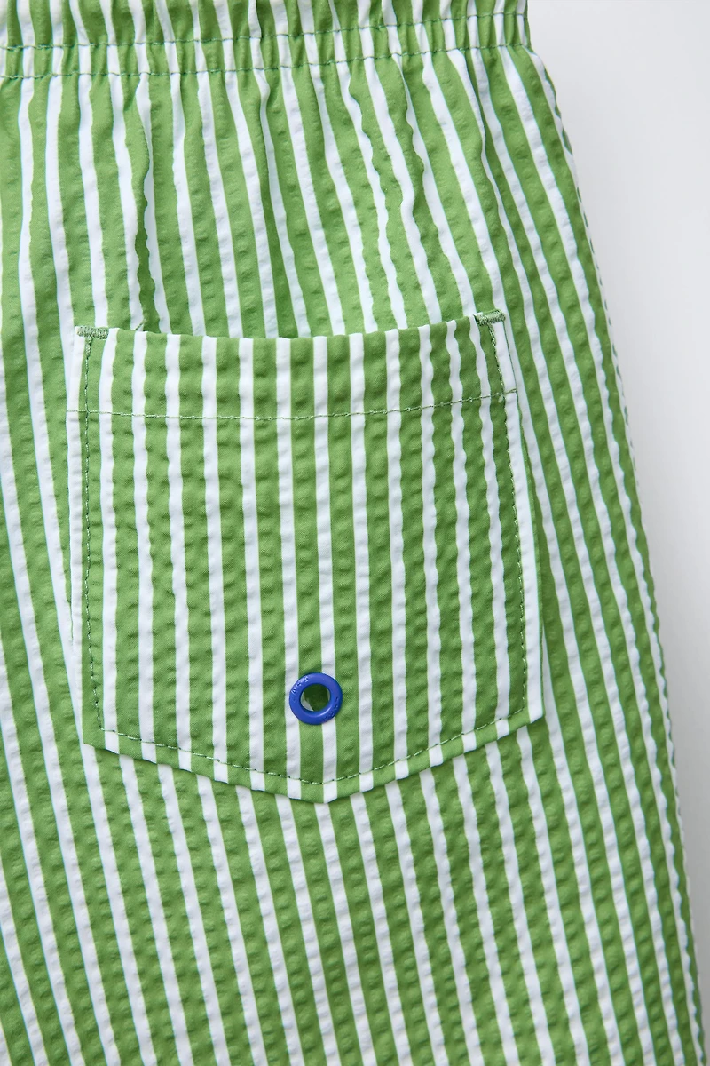 6-14 YEARS/ SEERSUCKER SWIM SHORTS
