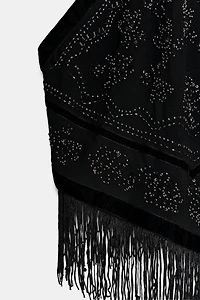 BEADED HALTER GEORGETTE TOP