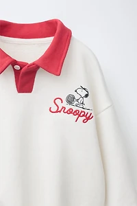 EMBROIDERED SNOOPY PEANUTS™ POLO SWEATSHIRT