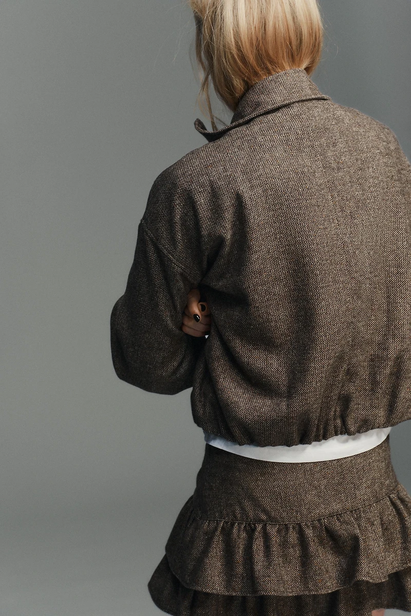 HERRINGBONE WOOL BLEND JACKET