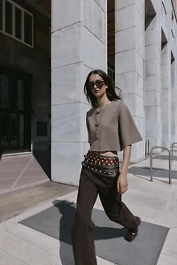 COVERED BUTTON KNIT CARDIGAN