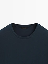 T-shirt finition bord-côte 100 % coton