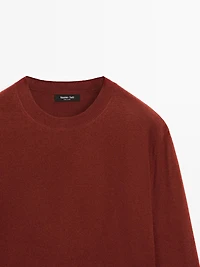 Wool blend crew neck sweater