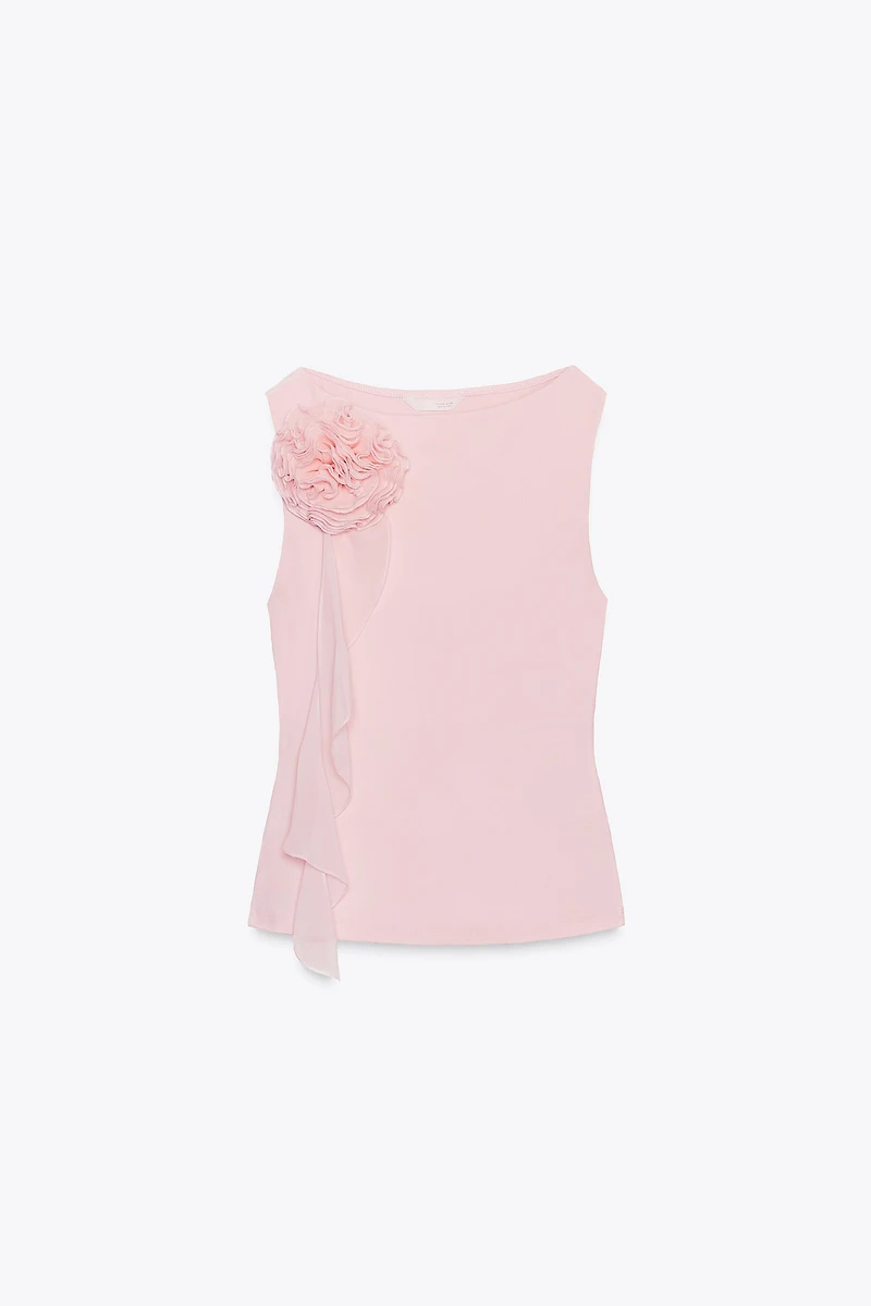 SLEEVELESS FLORAL TOP