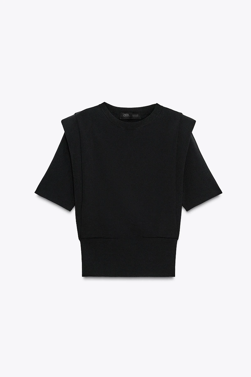 SHOULDER PAD KNIT TOP