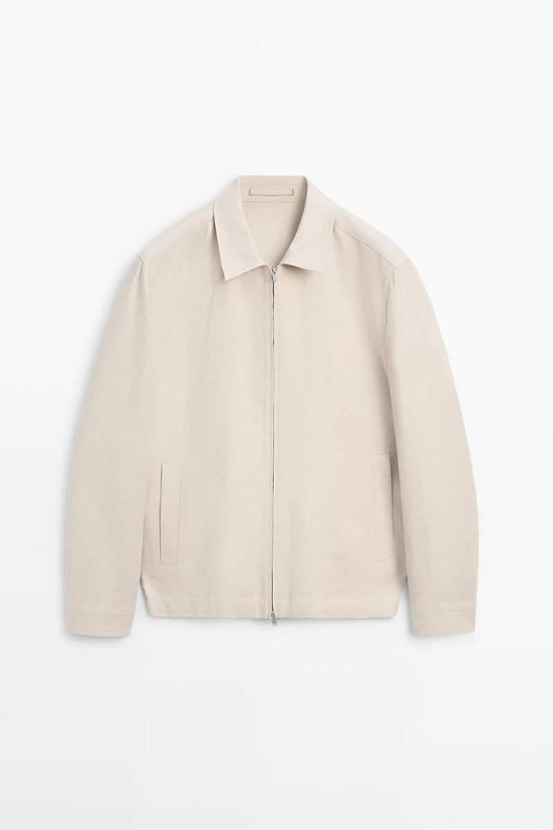 Veste bomber total look 100 % lin