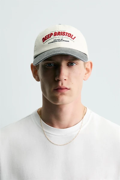 EMBROIDERED TEXT CAP