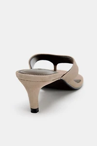 SUEDE HEELED SANDALS