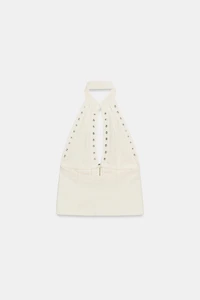 EYELET HALTER TOP