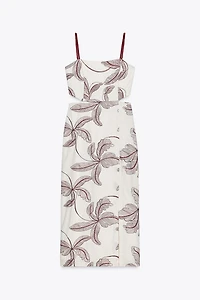 CUT OUT EMBROIDERED MIDI DRESS
