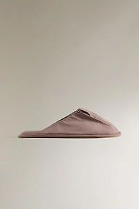 PLEATED COTTON SLIPPERS