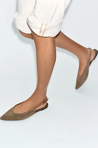 POINTED SPLIT SUEDE SHOES