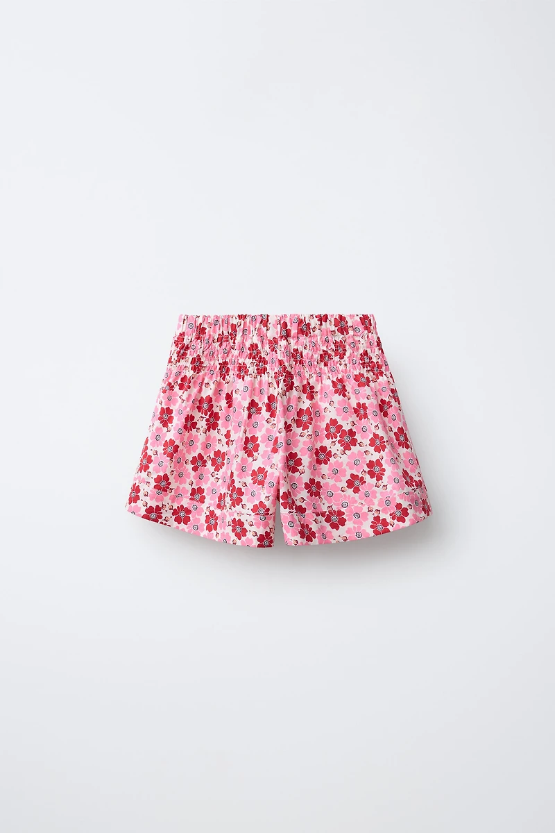 FLORAL POPLIN SHORTS