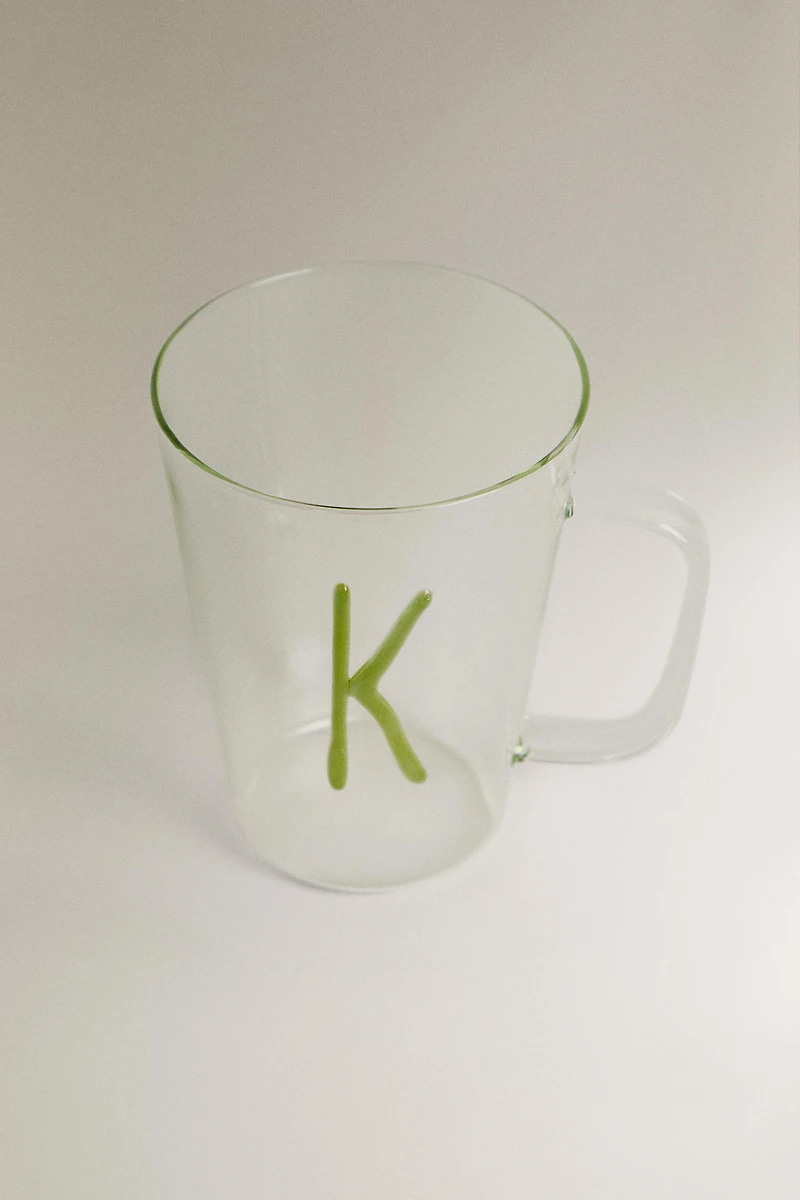 BOROSILICATE MUG WITH INITIAL K