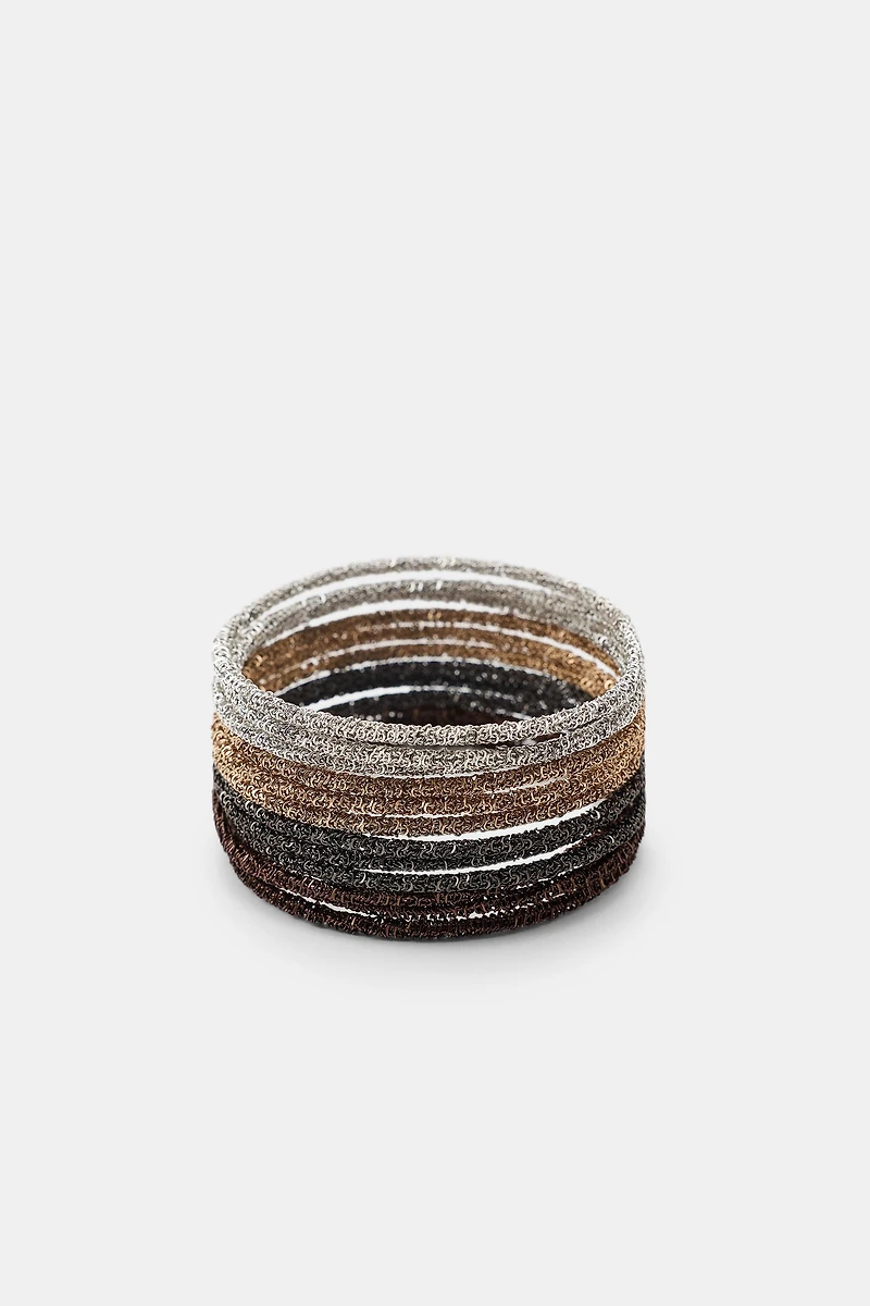 LOT DE BRACELETS MÉTALLIQUES COMBINÉS