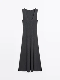 Long A-line knit dress
