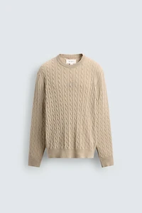 CABLE KNIT COTTON BLEND JUMPER