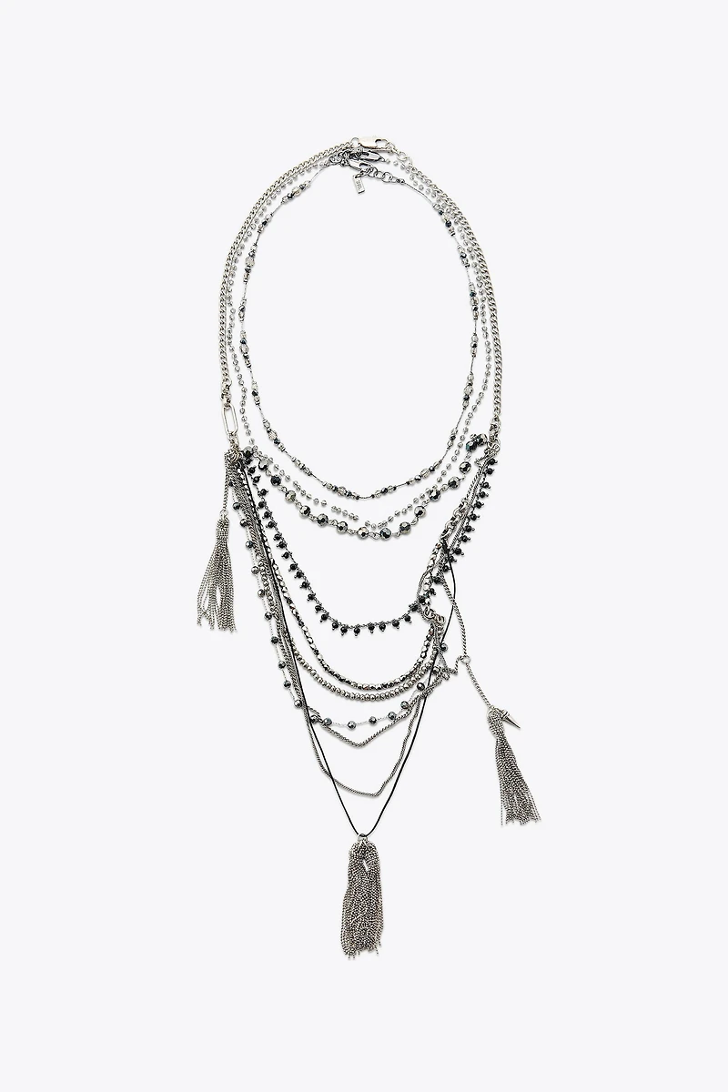 3-PACK OF BEADED FRINGE NECKLACES