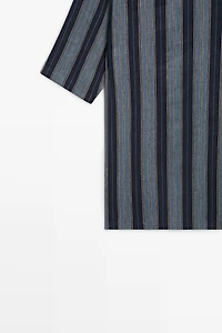 Striped linen cotton blend kaftan