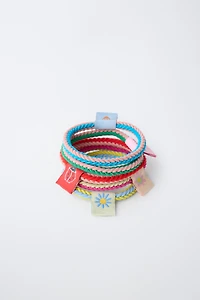 FIVE-PACK OF FLORAL STAMP SCRUNCHIES