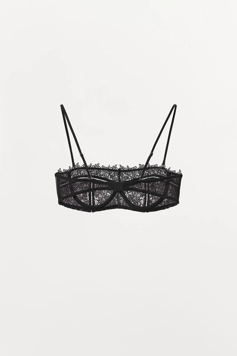 UNDERWIRE MESH LACE BRA