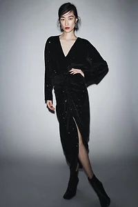 ROBE À PAILLETTES AVEC ÉPAULETTES ZW COLLECTION