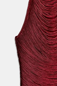 ROBE COURTE HALTER FRANGES