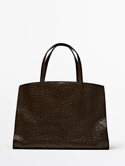 Icon maxi bag in textured leather