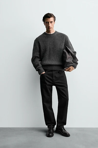 COTTON-WOOL TEXTURED SWEATER